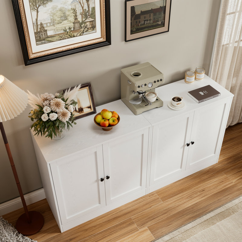 32" Tall 2 - Door Accent Cabinet, White