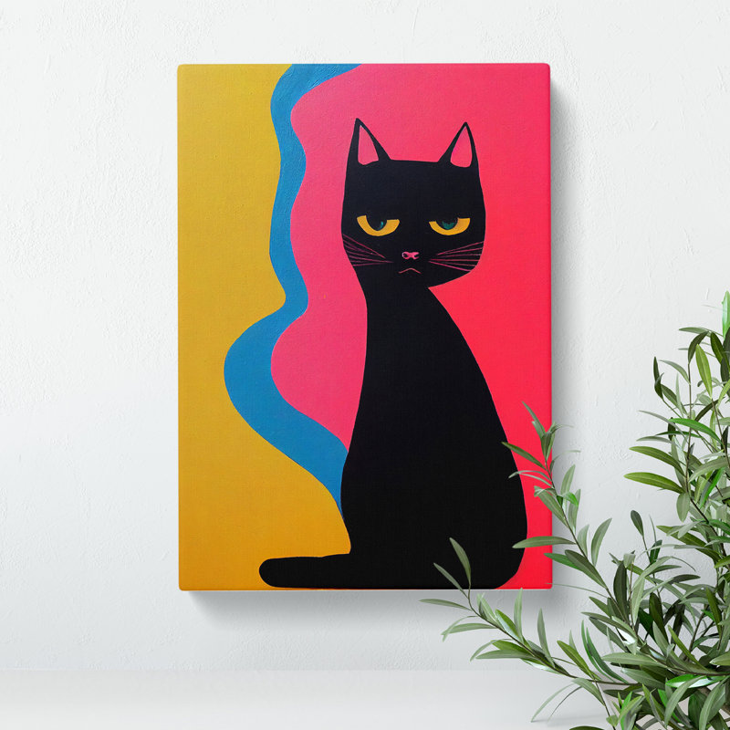 XC1022-1708X Cool Cat Abstract - Wrapped Canvas Print, 60cm H x 40cm W x 3cm D