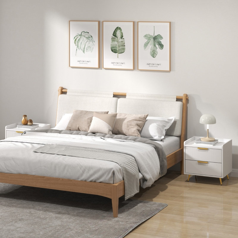 50 cm W Bedside Table, White