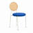 Charlotta Modern Cane Rattan Dining Chair, Boho Wicker Side Chair with Velvet Round Cushion Seat, Mid-Century Accent Seating with White Metal Legs-2083698791-2101938388