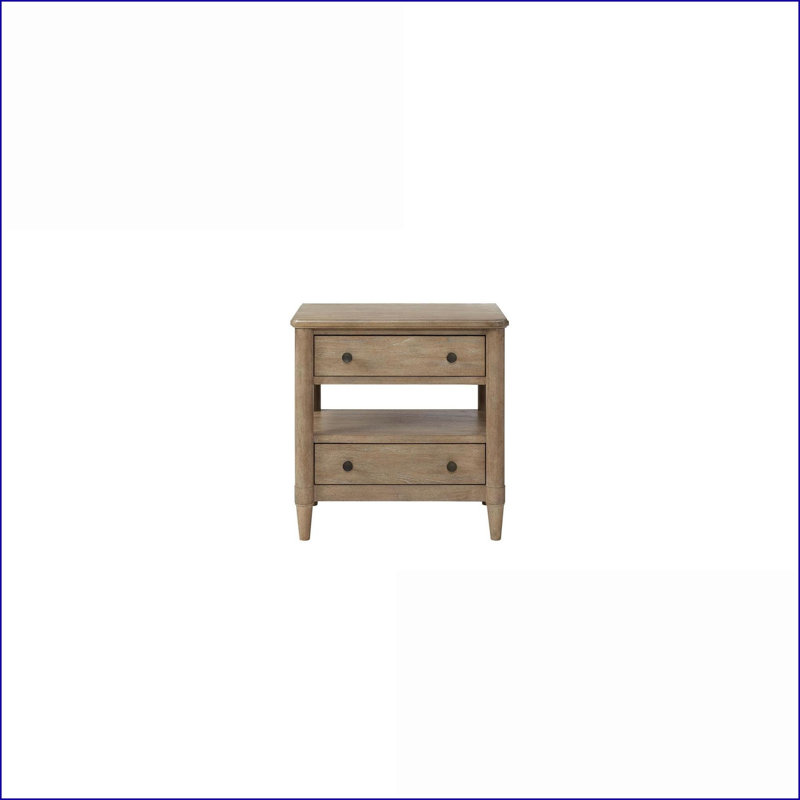 Table de chevet blanche 2 tiroirs avec feutre & amp; Doublure de cèdre, Blanc