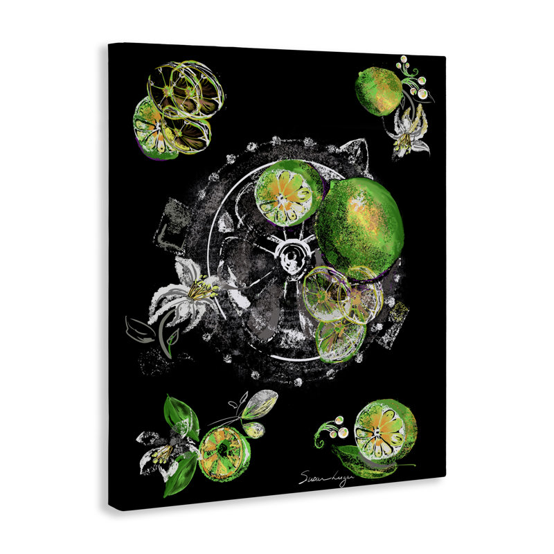 Sliced Limes Juicer Canvas, design by Susan Lugar, 40" H x 30" W