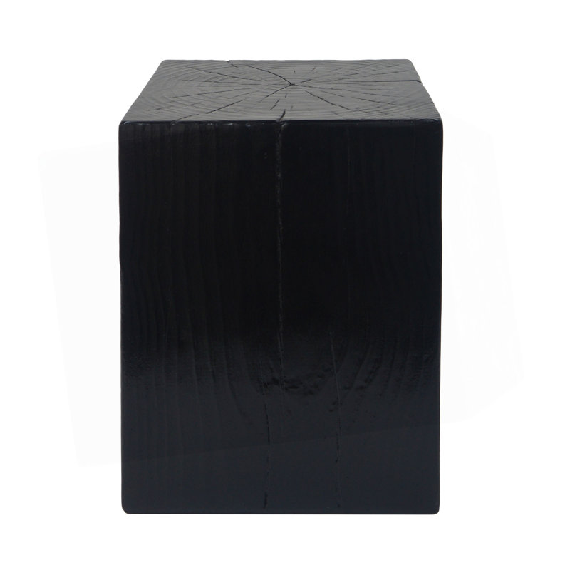 Wood-Look Square-Column MGO End Table/ H18"/Wood-Like Distressed Finish/ Mix With Different Heights/ Indoor Outdoor Use