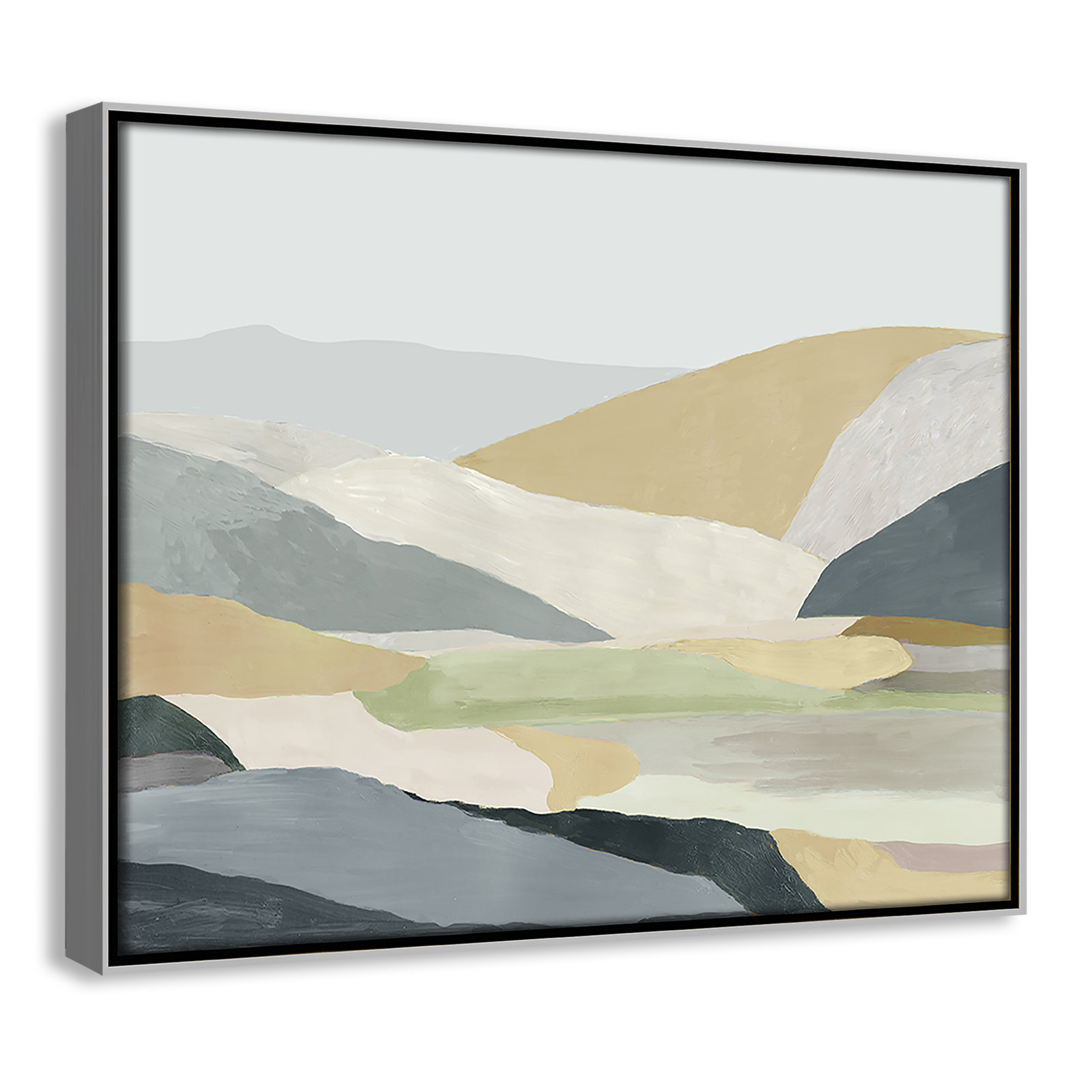 Blair "Warm Hills I" Painting, 12.5" H x 15.5" W x 2" D, Silver Canvas