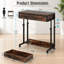 Table de bureau, bureau compact avec roues, bureau d'écriture à hauteur réglable, table basse mobile