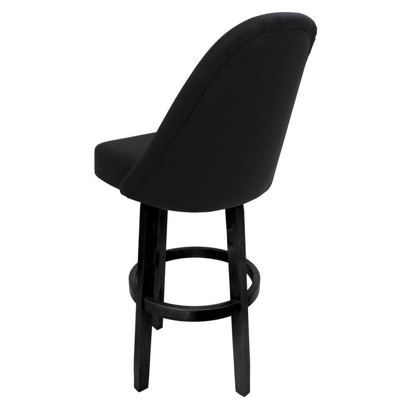 Swivel Upholstered Counter Stool with Solid Wood Frame, Black, Black, Extra Tall (34” Seat Height)