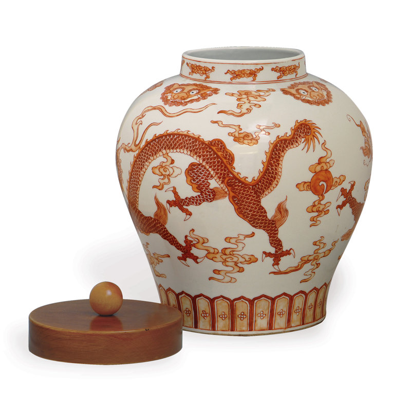 Pot en porcelaine brun 15 po