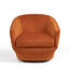Fauteuil demi-tonneau pivotant rembourré Aunna