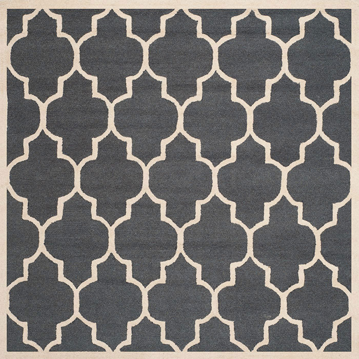 Cannen Hand Tufted Wool Geometric Rug, Square 10'