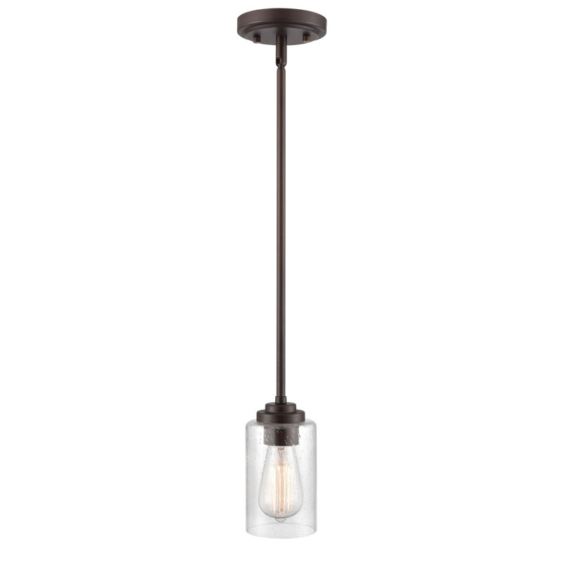1 lumière 5 po Mini-luminaire suspendu en bronze huilé