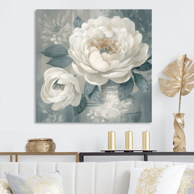 Émotion de pivoine blanche et bleue I