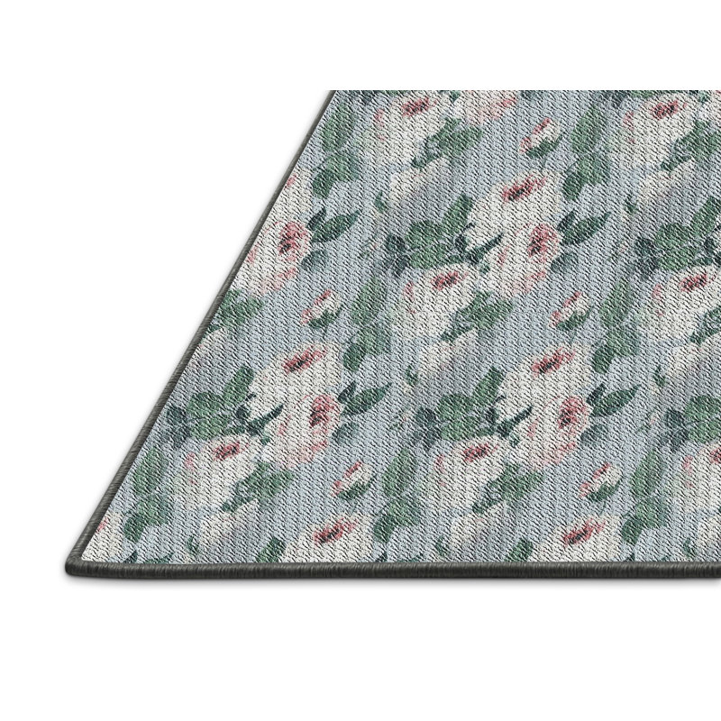 Tapis vert/rouge/gris à motifs Metz, Rectangle 4 pi x 6 pi
