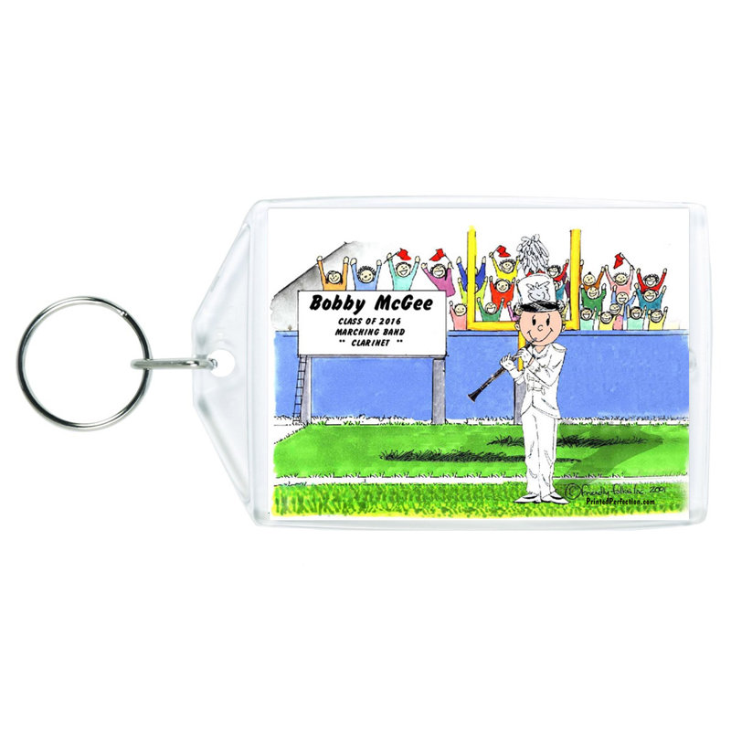 Clarinette personnalisée - Porte-clés acrylique mâle, Oui