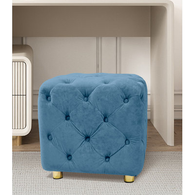 Laurien 18.1"" Wide Velvet Tufted Square Cube Ottoman -  Mercer41, 4B8F3C52B5FB4FD19DB4AE522EFD5868