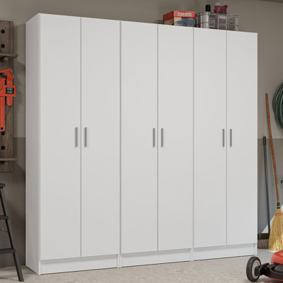 Corrigan Studio Garage Set 3 Pantry Storage Cabinet with 15 Utility Shelves 71"L Wooden Organization Unit for Garage by Hokku Designs