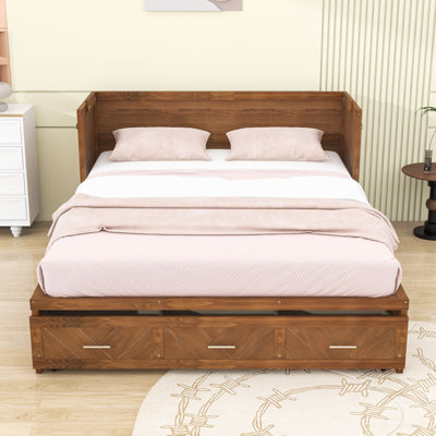 Queen Wood Murphy Bed with Charging Station