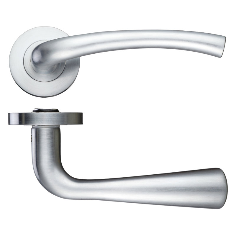 Assisi Latch Door Handle, Satin Chrome