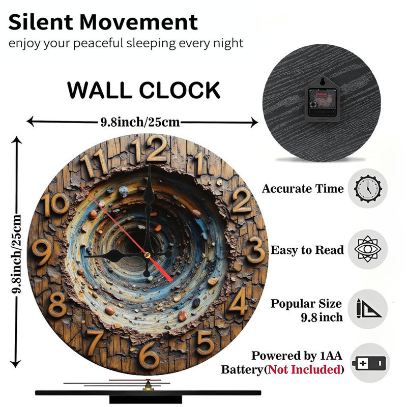 Horloge murale galaxie en bois