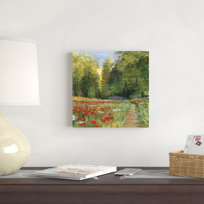 «Field of Flowers Crop» par Carol Rowan - peinture sur toile tendue, H 12 po x l 12 po