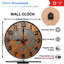 Horloge murale 10 po en MDF rond avec mouvement à quartz silencieux et crochet sans perceuse (piles AA non incluses)