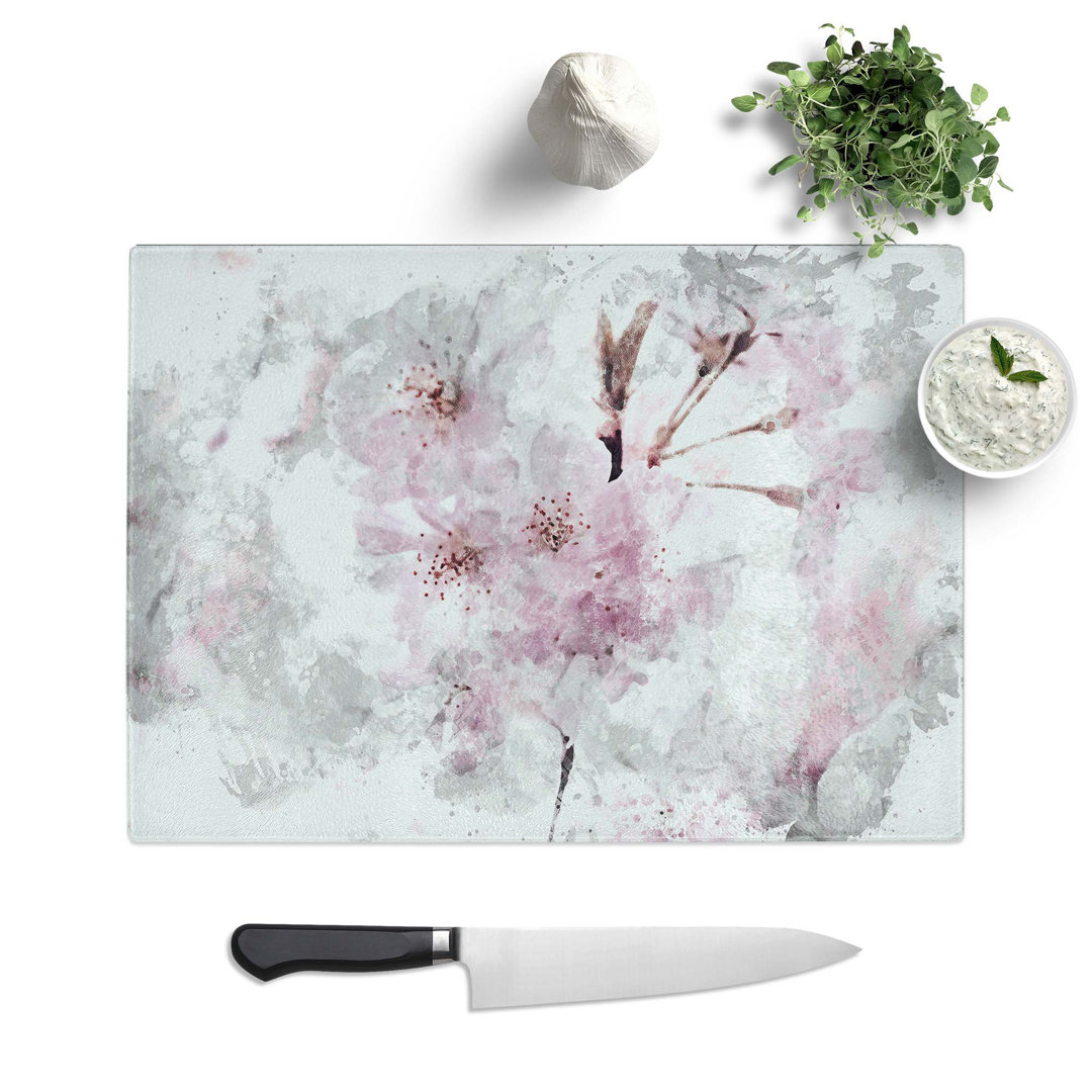 Tempered Glass a Pretty Cherry Blossom Tree Chopping Board