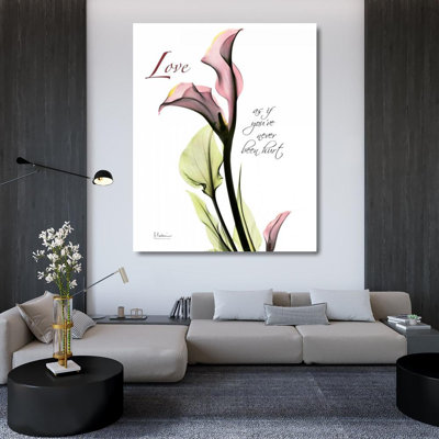 Red Barrel Studio® Koetsier, Albert Gallery Wrapped Canvas Art Titled: Calla Lily in Pink, Love