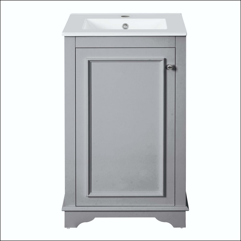 Meuble-lavabo de style shaker de 20 po avec porte à fermeture en douceur, Grey//Silver