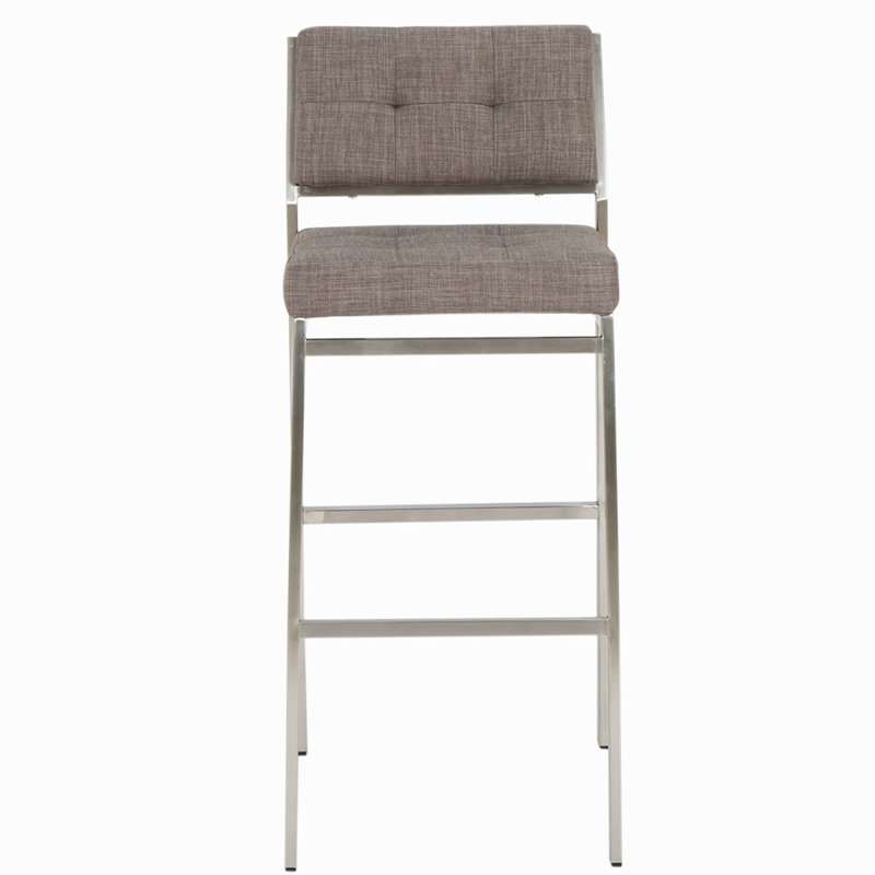 Todosia Upholstered Counter Stool with Stainless Steel Frame