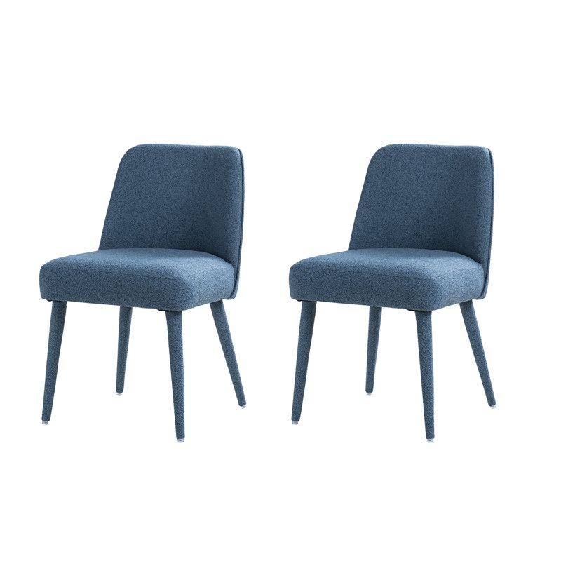 Verity Modern Upholstered Dining Chair with Ergonomic Design Set of 2, Blue