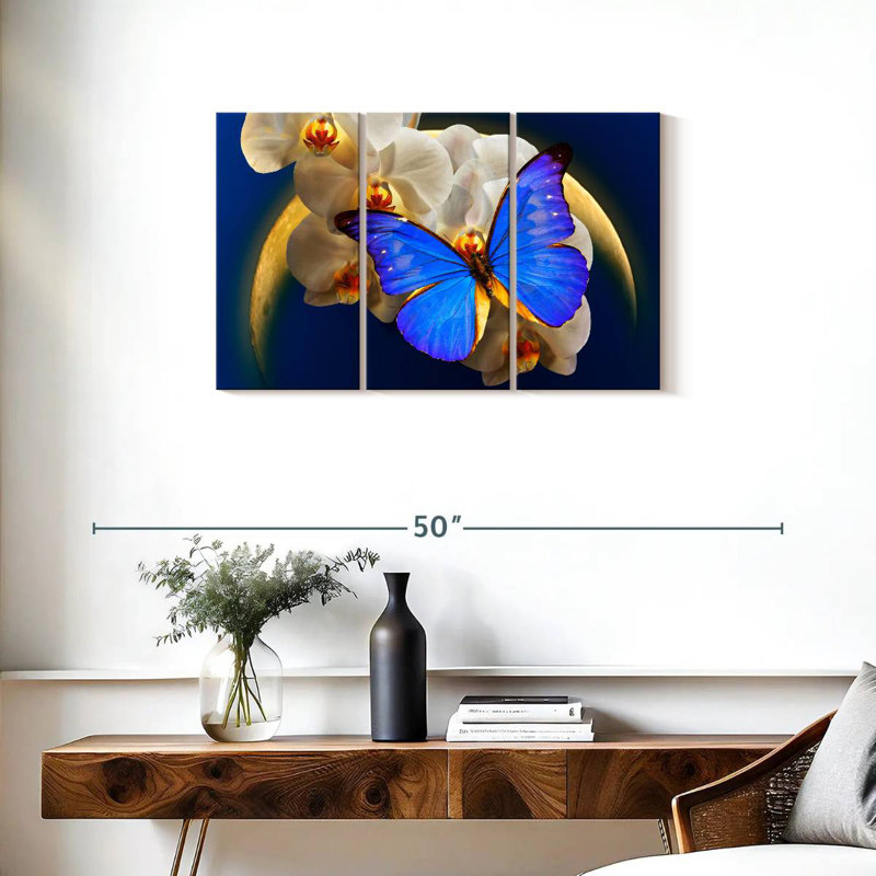 Brampt Moonlit Morpho Butterfly, 20" H x 33" W
