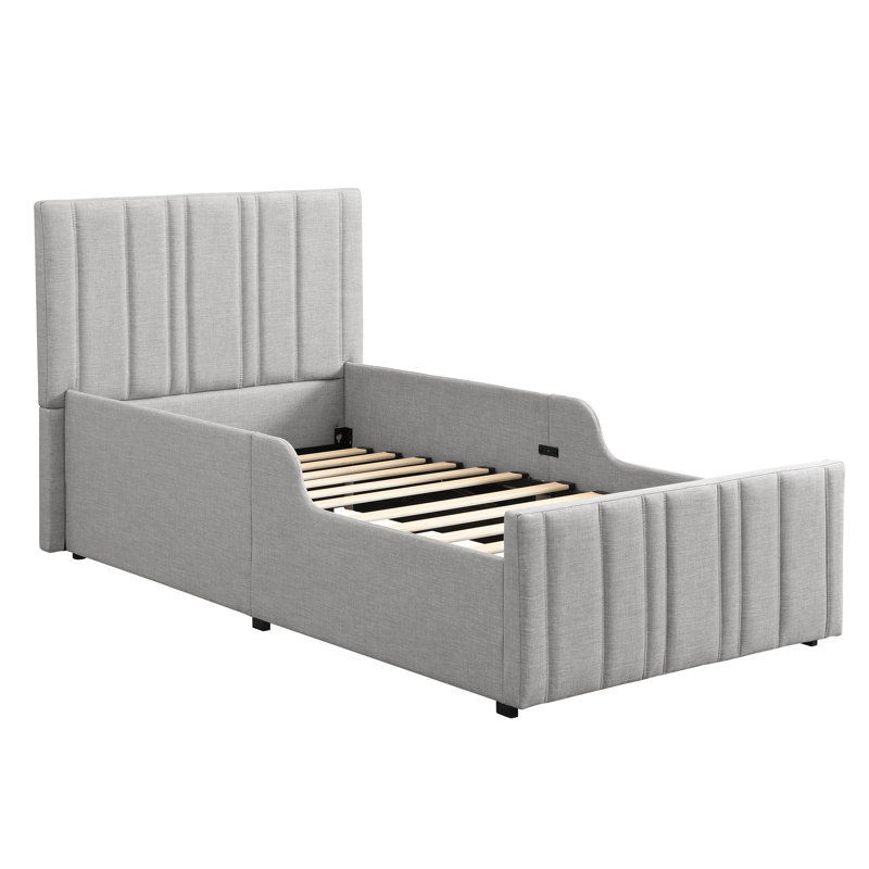 Upholstered Ottoman Storage Bed, Grey
