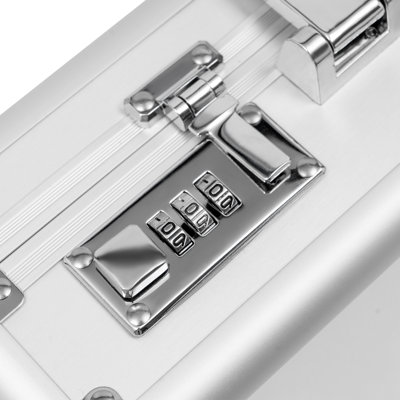 Mallette verrouillable, mallette de sécurité rigide avec double serrure à combinaison, porte-documents pour hommes et femmes d'affaires