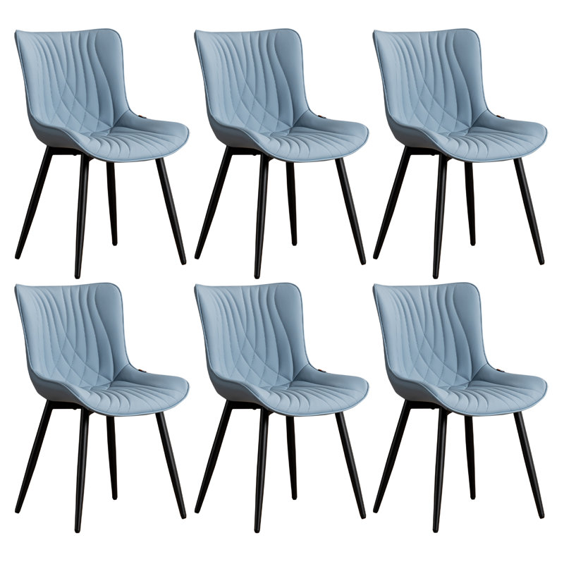 Comfortable Padded Dining Chairs with Back Easy Assembly Upholstered Side Chair, Accent Chairs for Kitchen, Dining Room, Blue