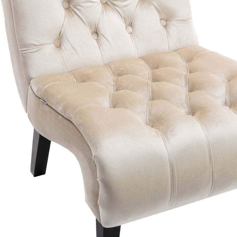 Fauteuil en velours beige confortable pour un environnement de vie confortable, Beige