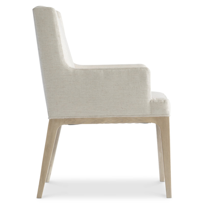 Modulum 23'' White Upholstered Wood Arm Dining Chair