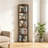 5-Tier Rotating Bookshelf – Freestanding Corner Bookcase with Rails, Industrial Style Storage Rack for Living Room & Bedroom-137637629-137637630