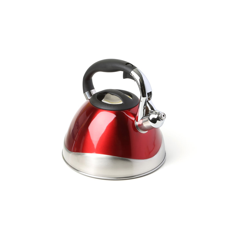 Creative Home 3,1 pte Bouilloire à sifflet en acier inoxydable avec fond en aluminium pour une distribution uniforme de la chaleur
