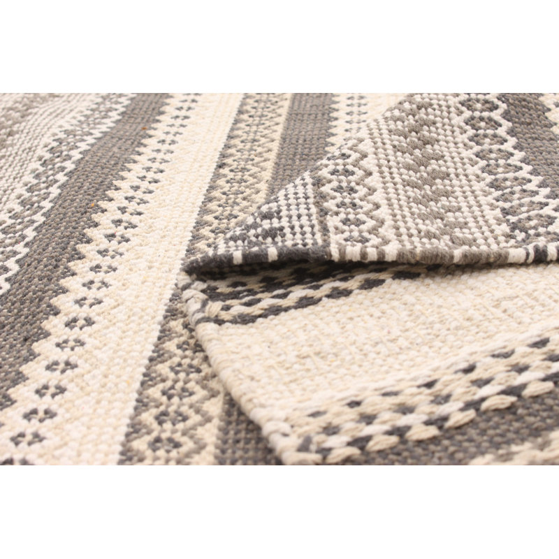 Tapis en laine kaki / brun Ishee, Rectangle 5 pi 2 po x 7 pi 9 po