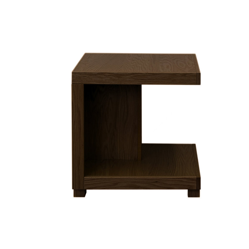 Table d'appoint 18 po Canyon, chêne bourbon, aucun assemblage requis, bois massif, tablettes ouvertes, table d'appoint Rustic Urban Ecystem Canyon, finition Bourbon, «D», une tablette, attrait