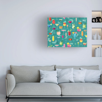 Bolog Fiona Stokes-Gilbert Retro Happy Hour Aqua Canvas Art