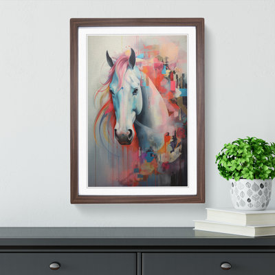 Pony Contemporary - Single Picture Frame Print on Wood