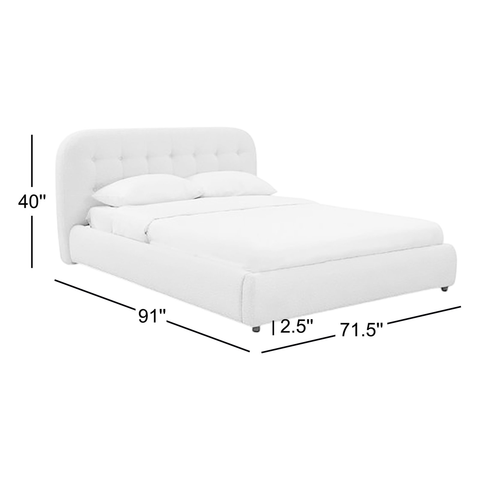 Boucle Upholstered Bed