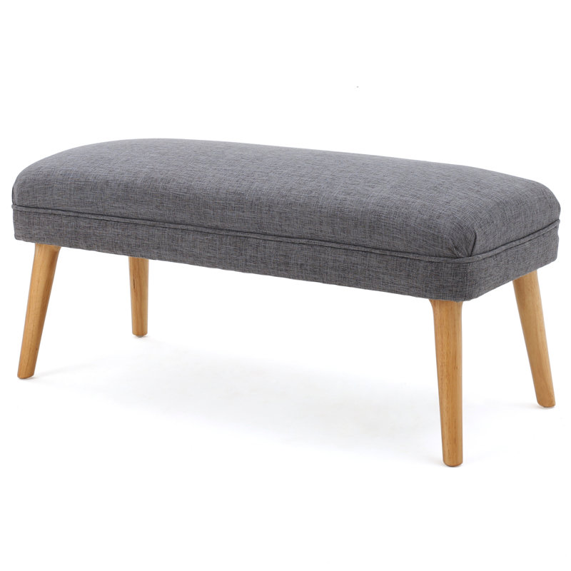 Textile gris avec pieds en bois massif et base solide contemporaine