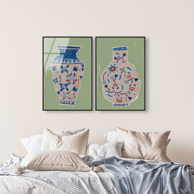 Heirloom Vase Set Set by Oliver Gal, 37" H x 25" W, Black Floater Frame
