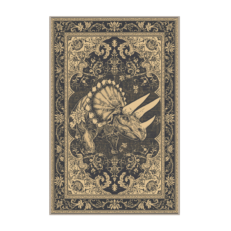 Tapis oriental doux et moelleux en cueva Triceratops, 8 x 10