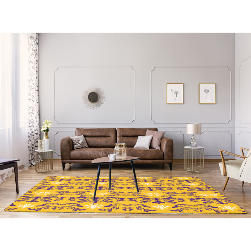 Damask Indoor Rug, Rectangle 9' x 12'