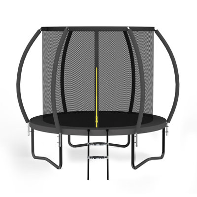 Trampoline YumHome 2,4 m (8 pi), certifié ASTM, structure gonflable extérieure pour jardin, cadre en acier robuste avec filet de sécurité et échelle, capacité de charge de 150 kg (330 lb), conçu pour le plaisir de toute la famille, facile à assembler et résistant à la rouille