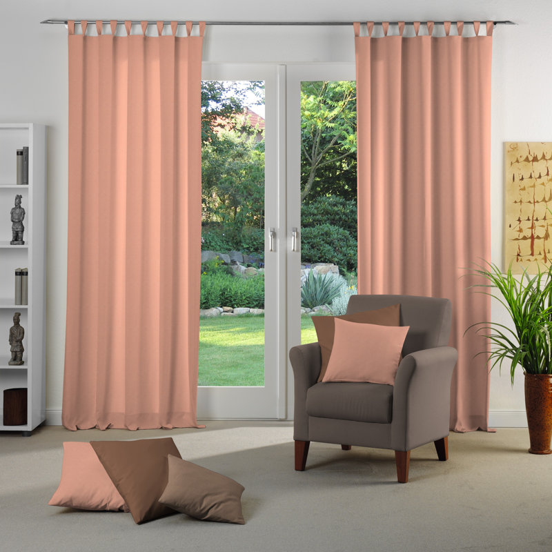 Uni Collection 100% Cotton Room Darkening Curtain Single Panel, Papaya, 142cm Width x 305cm Drop