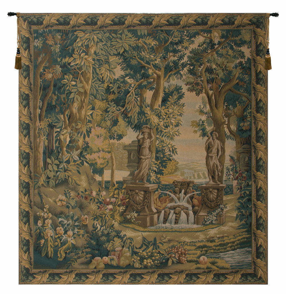Vintage Circa 1990s Gobelin-Style Verdure Tapestry
