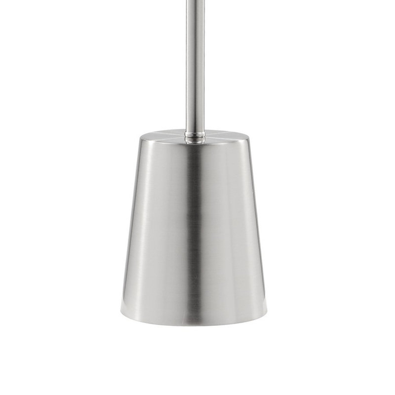 Silver Round Steel Mirrored Pedestal End Table